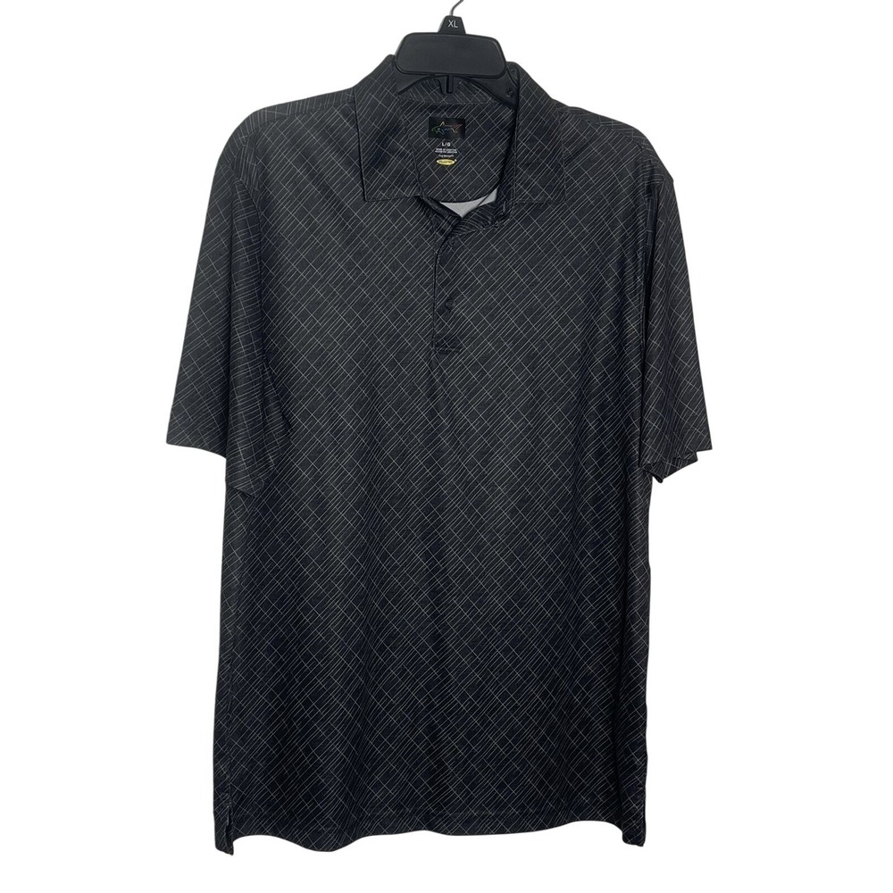 Greg Norman Play Dry Golf Polo Large Gray Performance Shirt